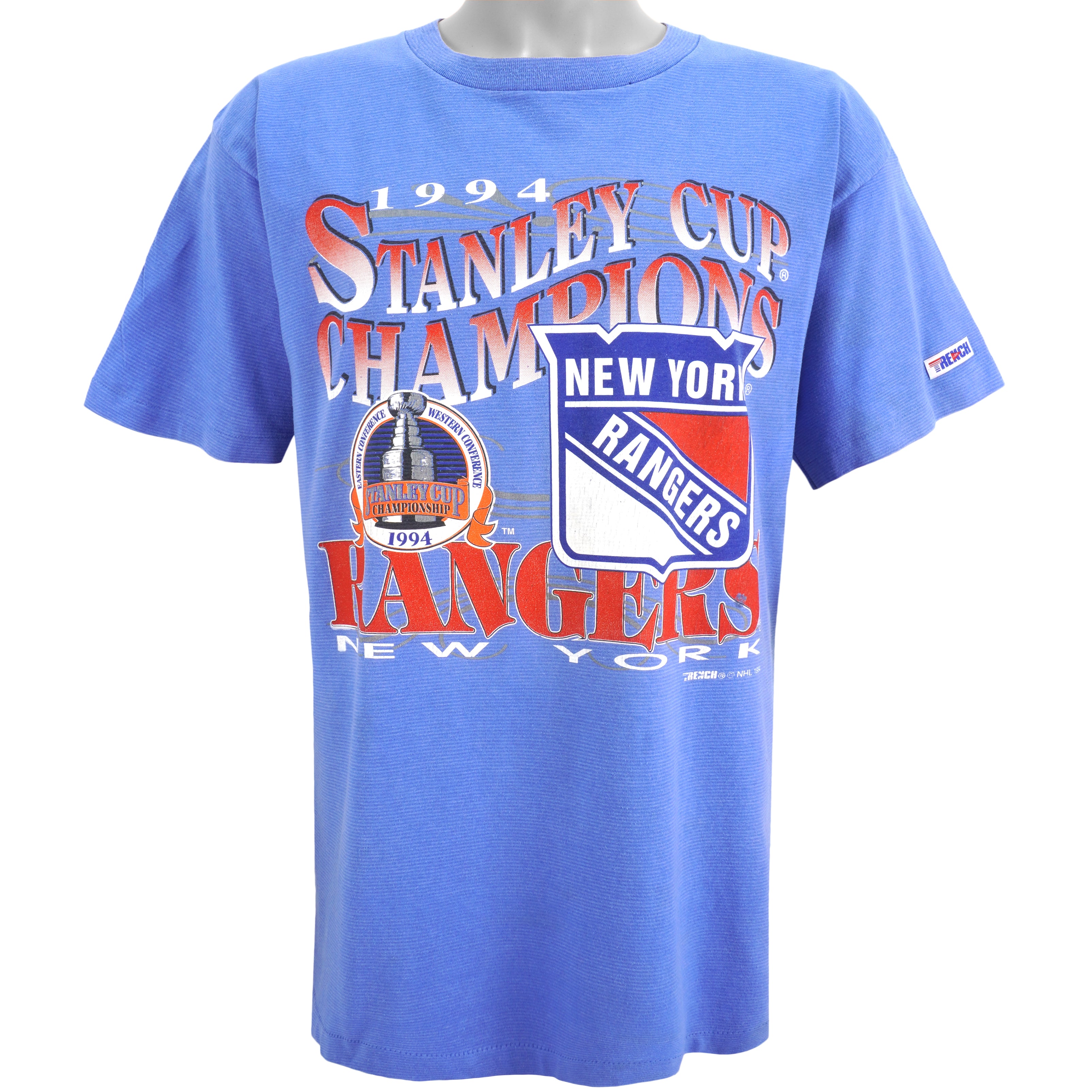 NHL (Trench) - New York Rangers, Stanley Cup Champions T-Shirt 1994 X-Large Vintage Retro Hockey
