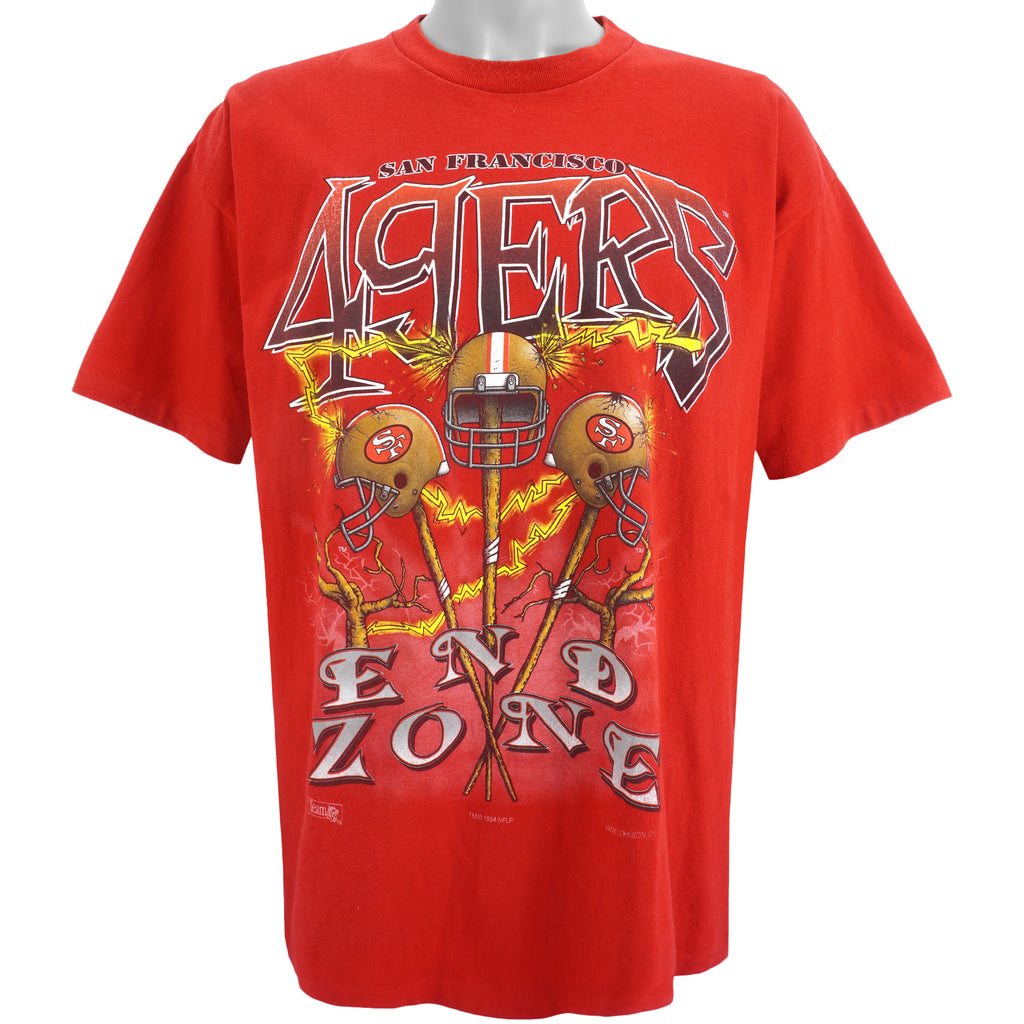 NFL (Magic Johnson Ts) - San Francisco 49ers Spell-Out T-Shirt 1994 X-Large Vintage Retro Football