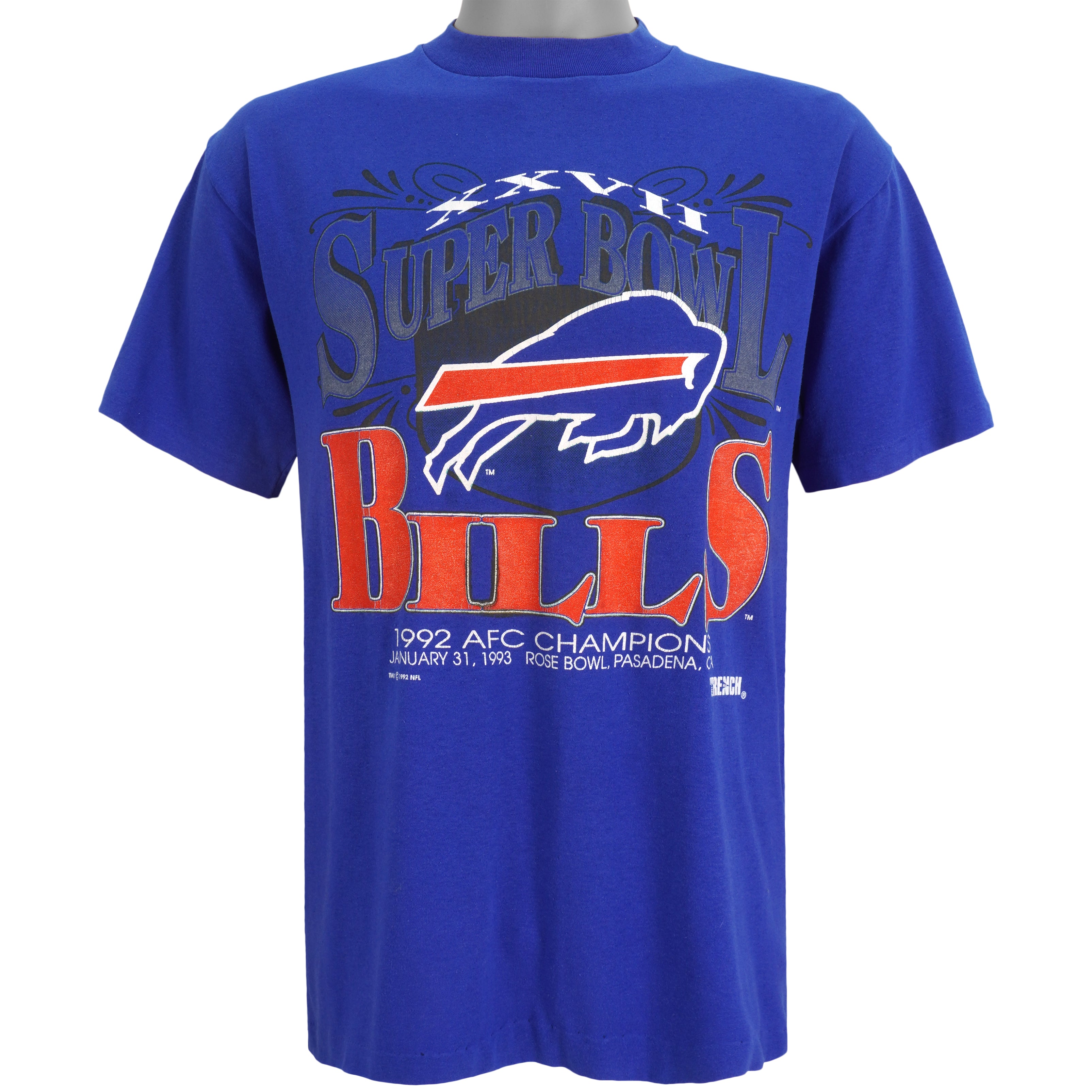 NFL (Trench) - Buffalo Bills Spell-Out T-Shirt 1992 Large Vintage Retro Football