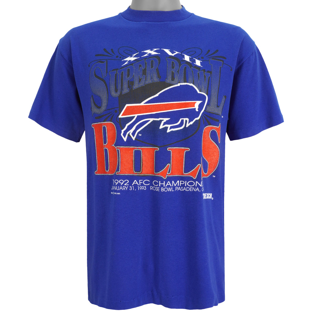 NFL (Trench) - Buffalo Bills Spell-Out T-Shirt 1992 Large Vintage Retro Football