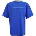 Nike - Blue Spell-Out Embroidered T-Shirt 1990s X-Large Vintage Retro
