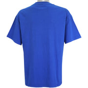 Nike - Blue Spell-Out Embroidered T-Shirt 1990s X-Large Vintage Retro