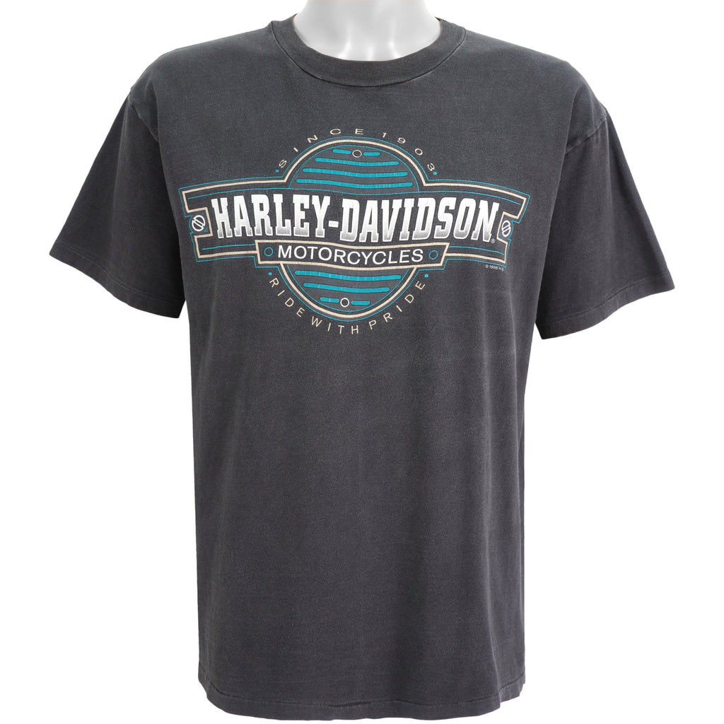 Harley Davidson - Central Texas Double Sided Printing T-Shirt 1996 Large Vintage Retro