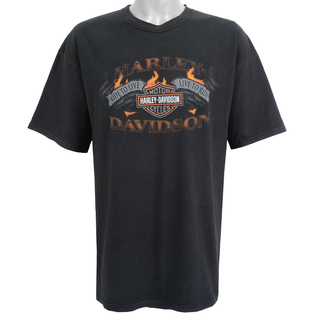 Harley Davidson - Frontier Lincoln Nebraska T-Shirt 1990s XX-Large Vintage Retro