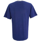 Adidas - Blue Big Spell-Out & Logo T-Shirt 1990s Medium Vintage Retro