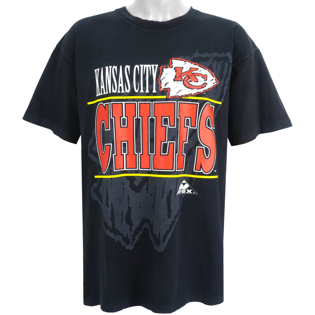 NFL (Apex One) - Kansas City Chiefs Double Sided Printing T-Shirt 1990s X-Large Vintage Retro Football