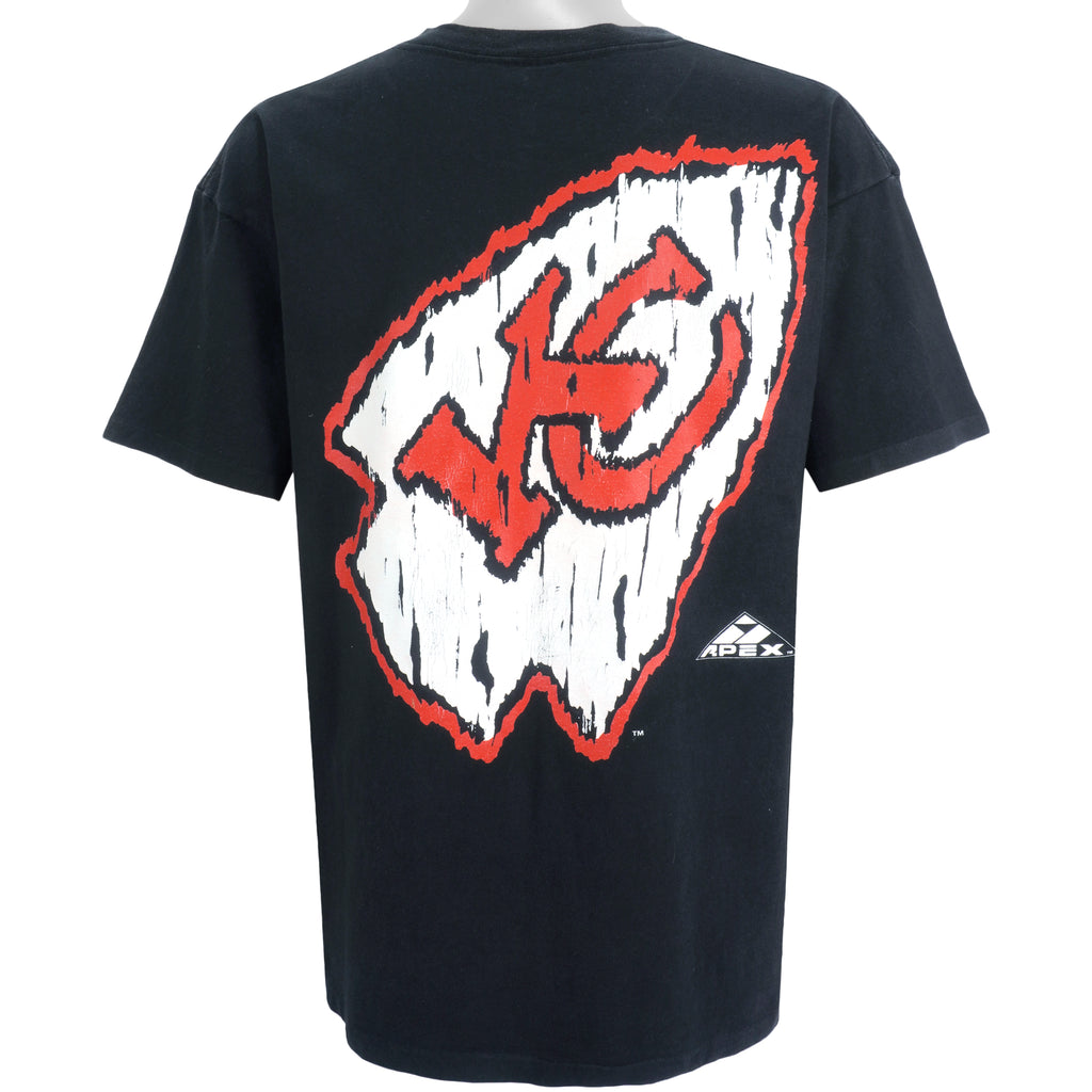 NFL (Apex One) - Kansas City Chiefs Double Sided Printing T-Shirt 1990s X-Large Vintage Retro Football