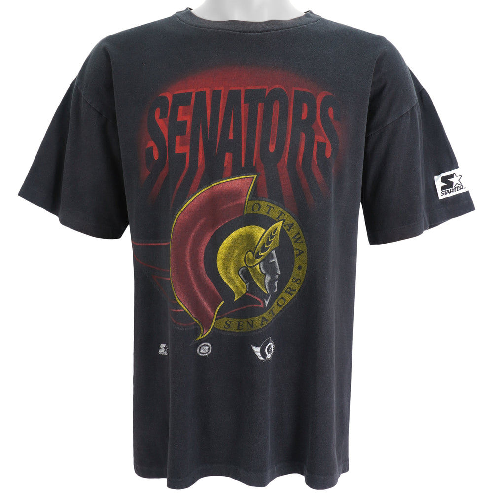 Starter - Ottawa Senators Big Logo T-Shirt 1990s Large Vintage Retro Hockey