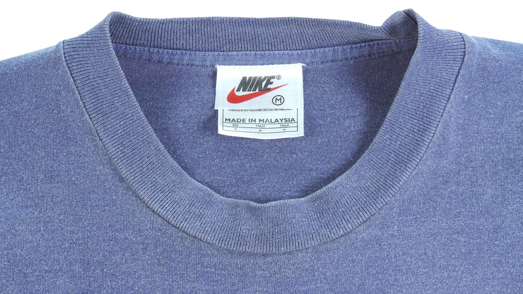 Nike - Blue Just Do It T-Shirt 1990s Medium Vintage Retro