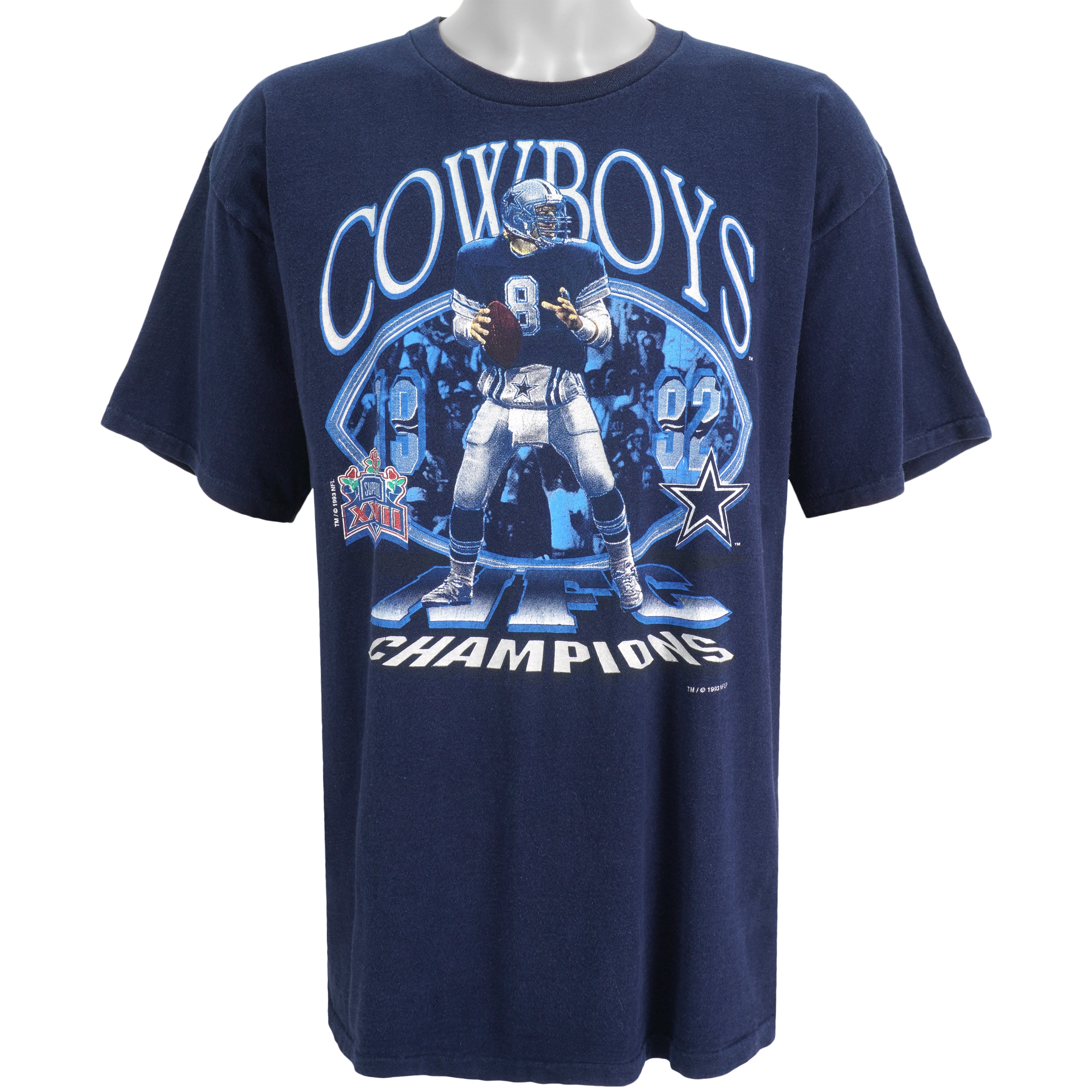 NFL (Salem) - Dallas Cowboys Super Bowl XXVII Spell-Out T-Shirt 1993 X-Large Vintage Retro Football