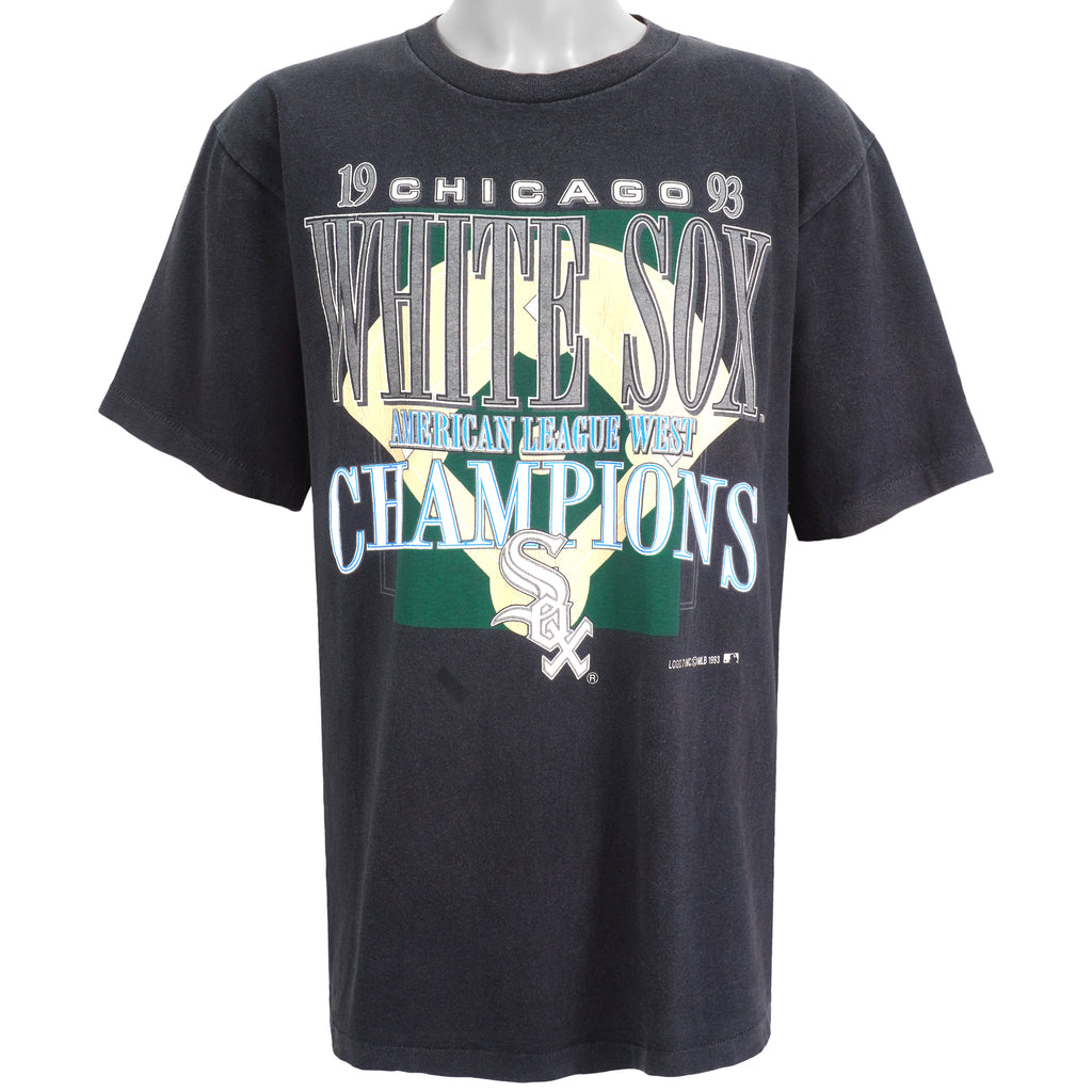 MLB (Logo 7) - Chicago White Sox, American League West Champion T-Shirt 1993 X-Large Vintage Retro Baseball