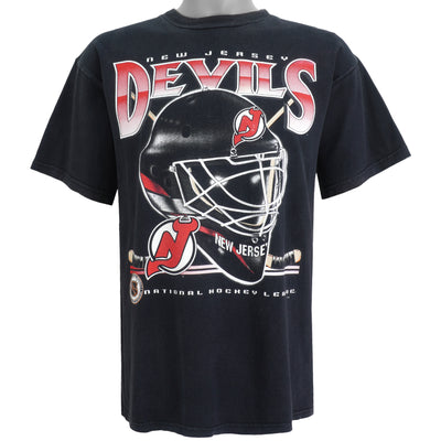 NHL (TNT) - New Jersey Devils Helmet T-Shirt 1990s Large
