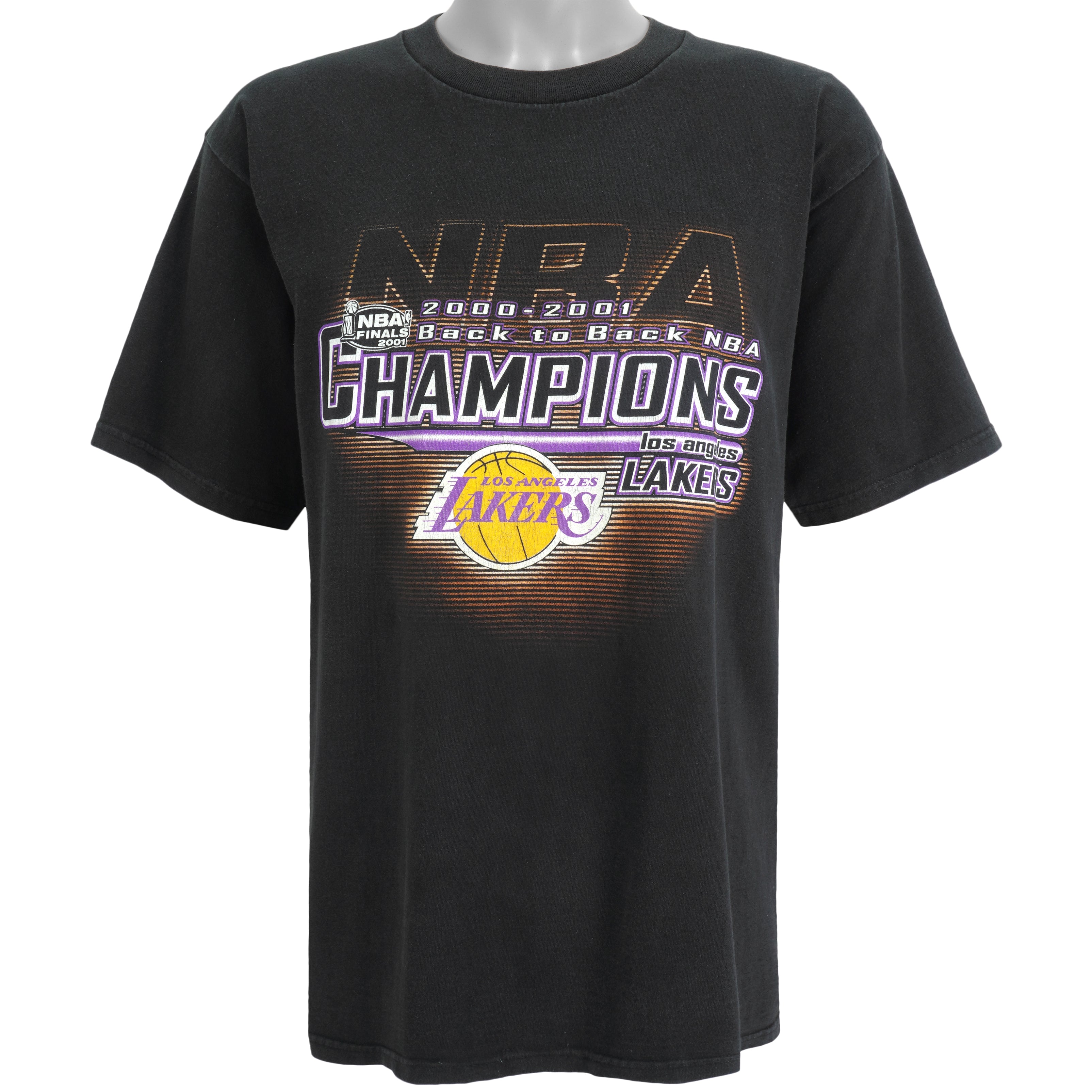 NBA (Lee) - Los Angeles Lakers, Back To Back T-Shirt 2001 Large Vintage Retro Basketball