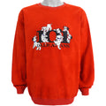 Disney - Red 101 Dalmatians Embroidered Crew Neck Sweatshirt 1990s Large Vintage Retro