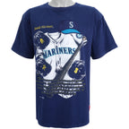 MLB (Nutmeg) - Seattle Mariners Embroidered T-Shirt 1990s Large Vintage Retro Baseball