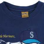 MLB (Nutmeg) - Seattle Mariners Embroidered T-Shirt 1990s Large Vintage Retro Baseball