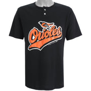 MLB (Swingster) - Baltimore Orioles 1/4 Button T-Shirt 1992 Large Vintage Retro Baseball