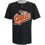 MLB (Swingster) - Baltimore Orioles 1/4 Button T-Shirt 1992 Large Vintage Retro Baseball