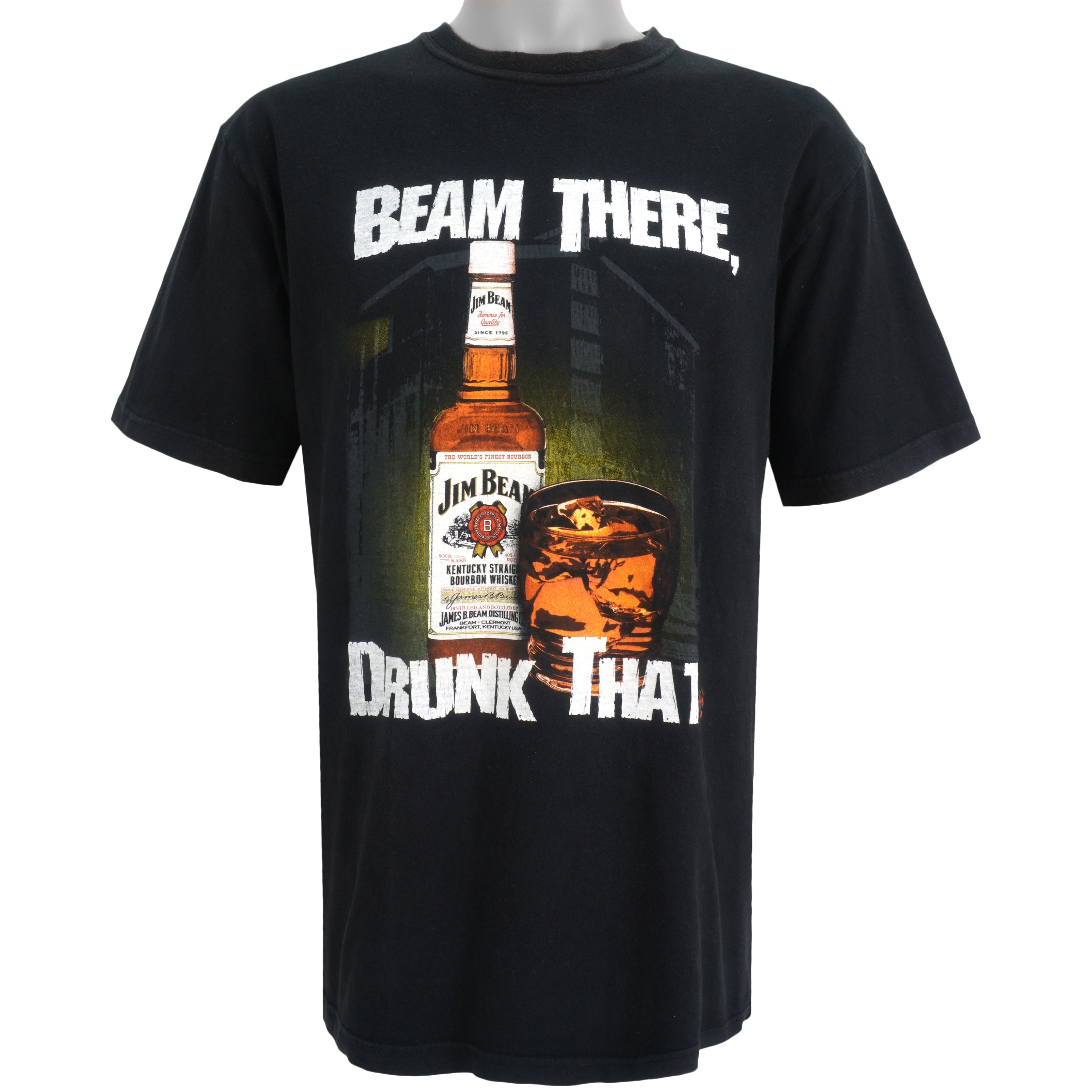 Vintage (Jim Beam) - Black Beam There, Drunk That Spell-Out T-Shirt 1990s Vintage Retro