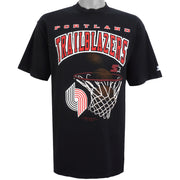 Starter - Portland Trailblazers Big Logo T-Shirt 1991 Large Vintage Retro Basketball