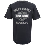 Harley Davidson - West Coast Naples, FL T-Shirt 1995 X-Large Vintage Retro