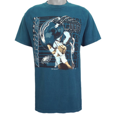 NFL (Logo 7) - Philadelphia Eagles Spell-Out T-Shirt 1996 Large