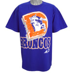 NFL (Apex One) - Denver Broncos Spell-Out T-Shirt 1993 X-Large Vintage Retro Football