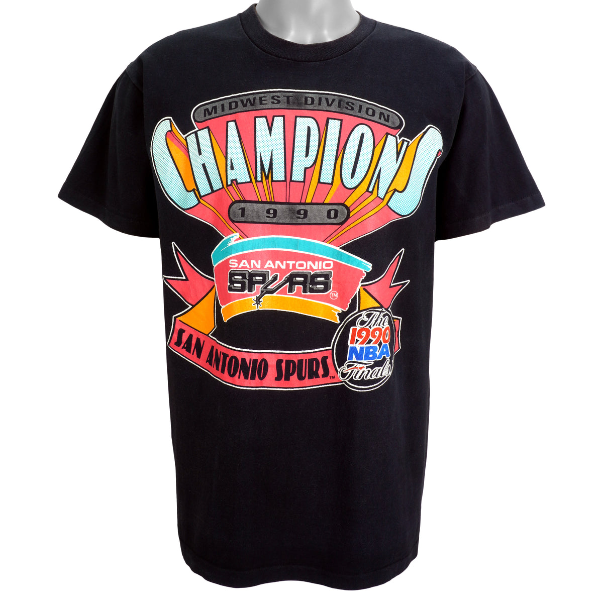 NBA (Nutmeg) - San Antonio Spurs, The NBA Final T-Shirt 1990 Large Vintage Retro Basketball