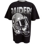 NFL (Riddell) - Oakland Raiders Spell-Out T-Shirt 1990s X-Large Vintage Retro Football