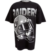 NFL (Riddell) - Oakland Raiders Spell-Out T-Shirt 1990s X-Large Vintage Retro Football