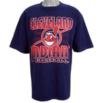 MLB (Logo 7) - Cleveland Indians Spell-Out T-Shirt 1995 X-Large Vintage Retro Baseball