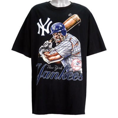 MLB (Liquid Blue) - New York Yankees Spell-Out T-Shirt 2000s X-Large