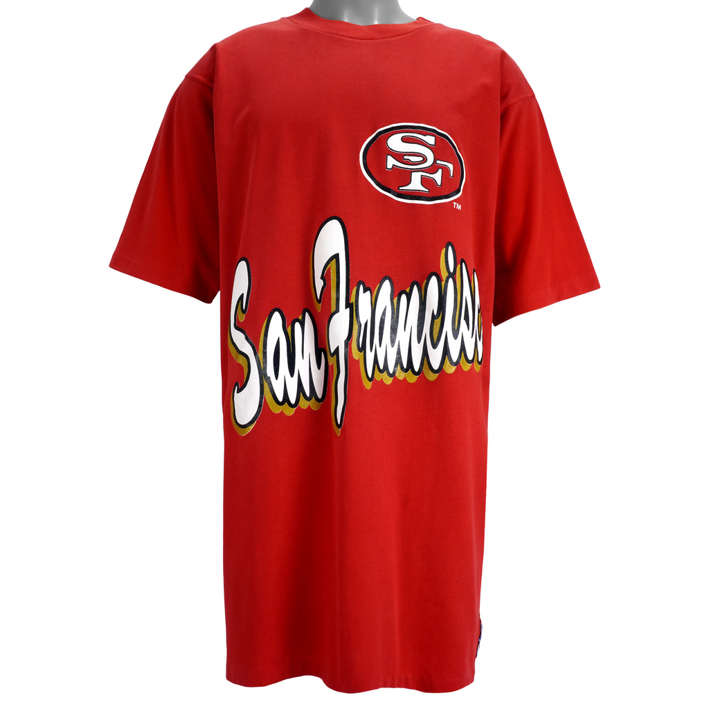 NFL (Nutmeg) - San Francisco 49ers Spell-Out T-Shirt 1990s XX-Large Vintage Retro Football