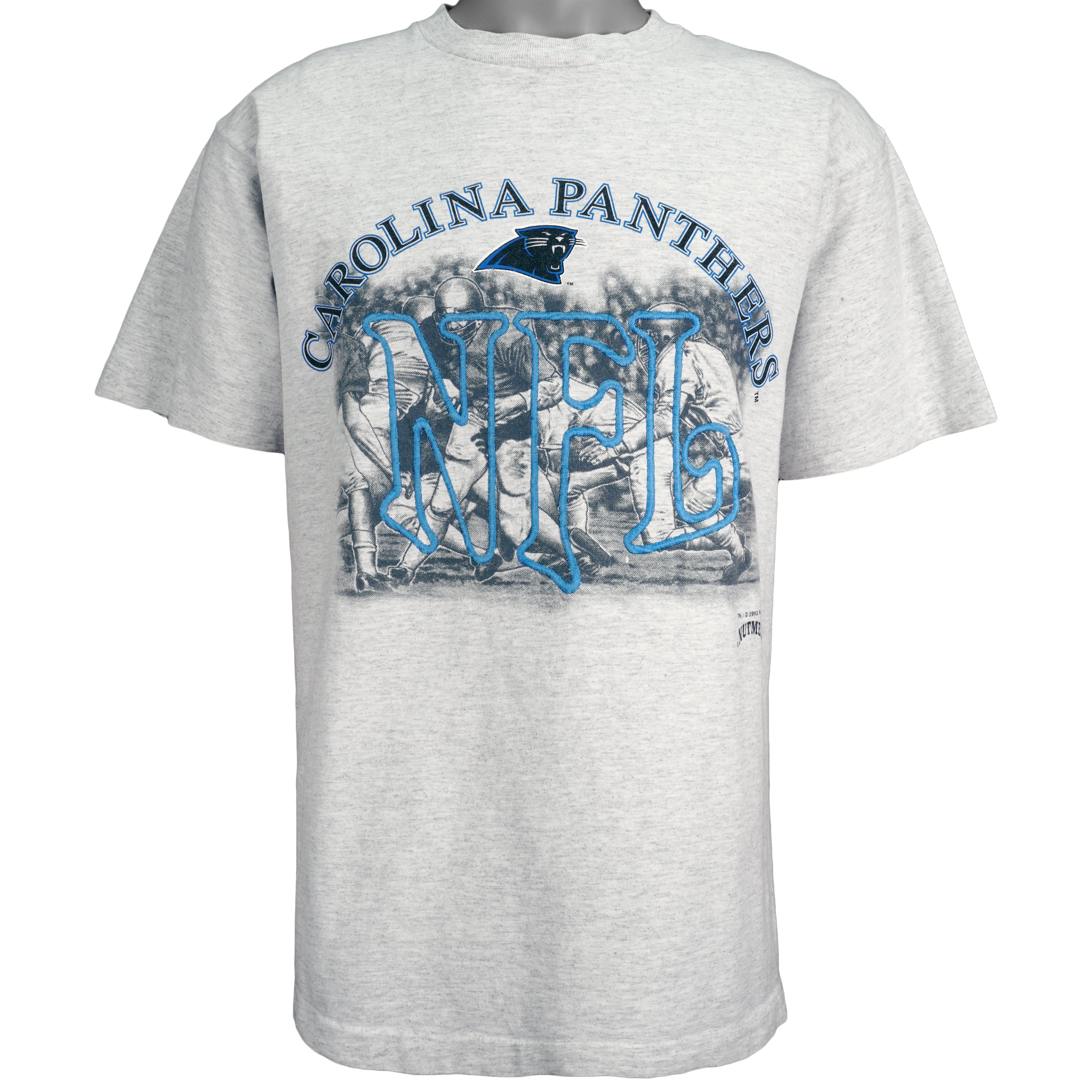 NFL - Carolina Panthers Spell-Out T-Shirt 1990s Large Vintage Retro Football