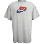 Nike - Grey Classic Spell-Out T-Shirt 1990s X-Large Vintage Retro