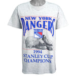 NHL (Nutmeg) - New York Rangers Spell-Out T-Shirt 1994 Medium