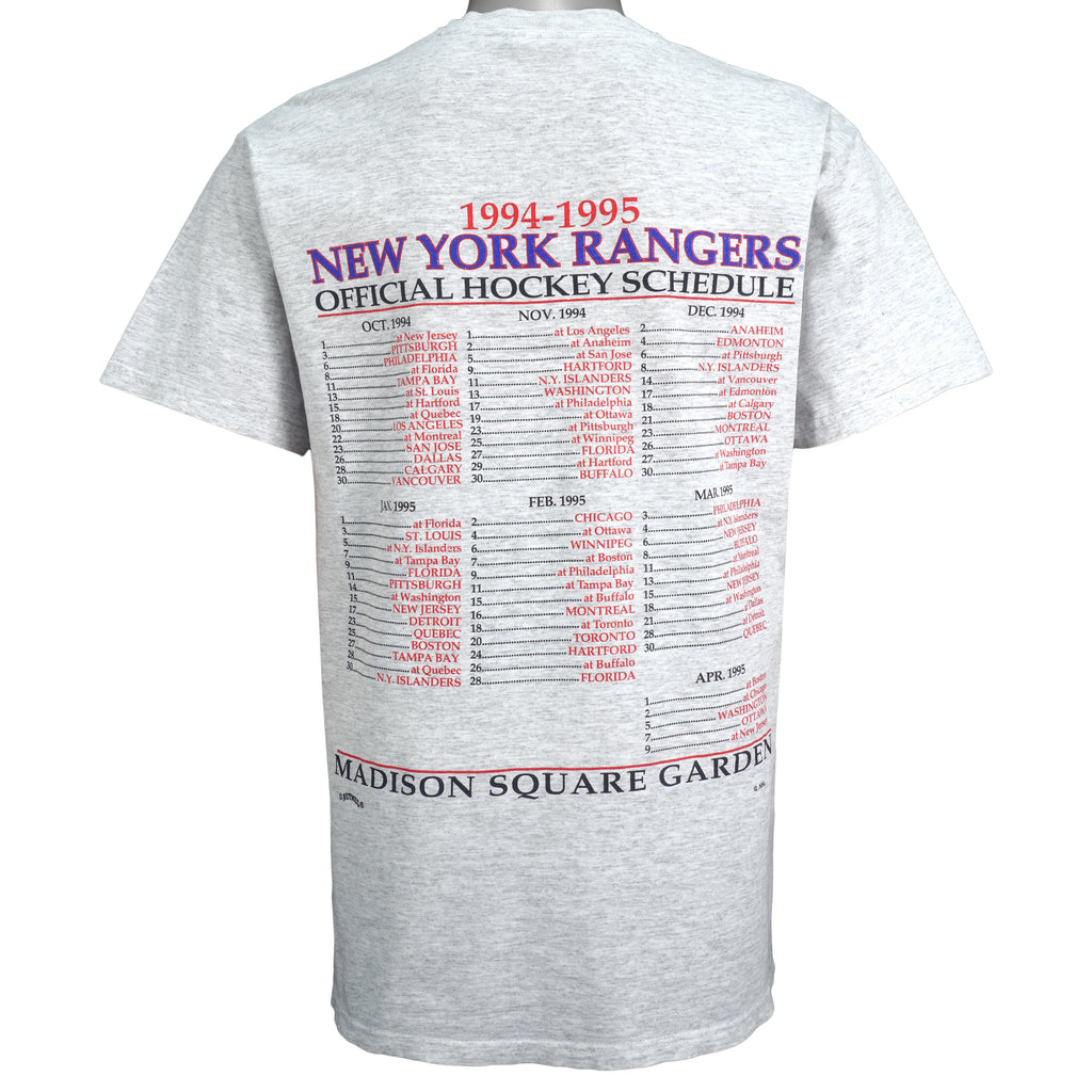 NHL (Nutmeg) - New York Rangers Spell-Out T-Shirt 1994 Medium Vintage Retro Baseball