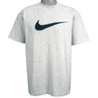 Nike - Grey Big Logo T-Shirt 1990s Large Vintage Retro