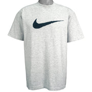 Nike - Grey Big Logo T-Shirt 1990s Large Vintage Retro