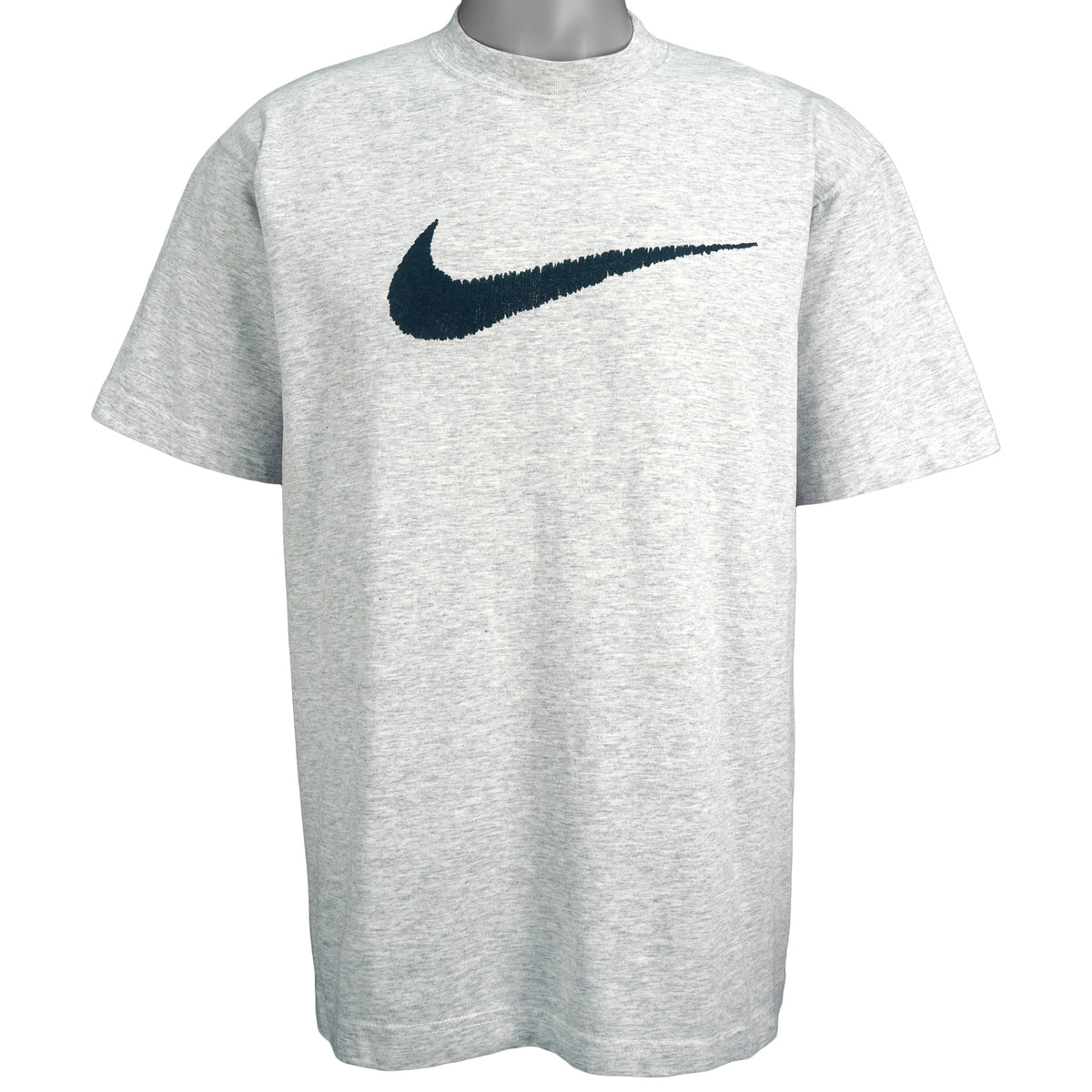 Nike - Grey Big Logo T-Shirt 1990s Large Vintage Retro