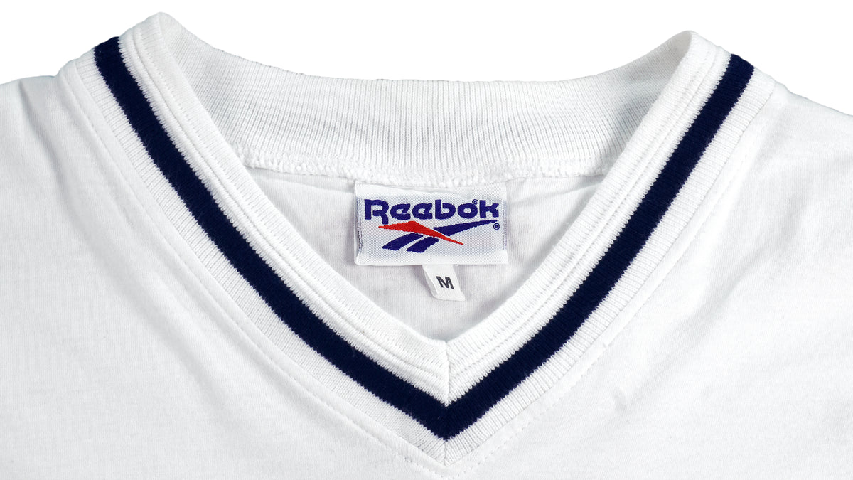 Reebok - White Big Spell-Out T-Shirt 1990s Medium Vintage Retro