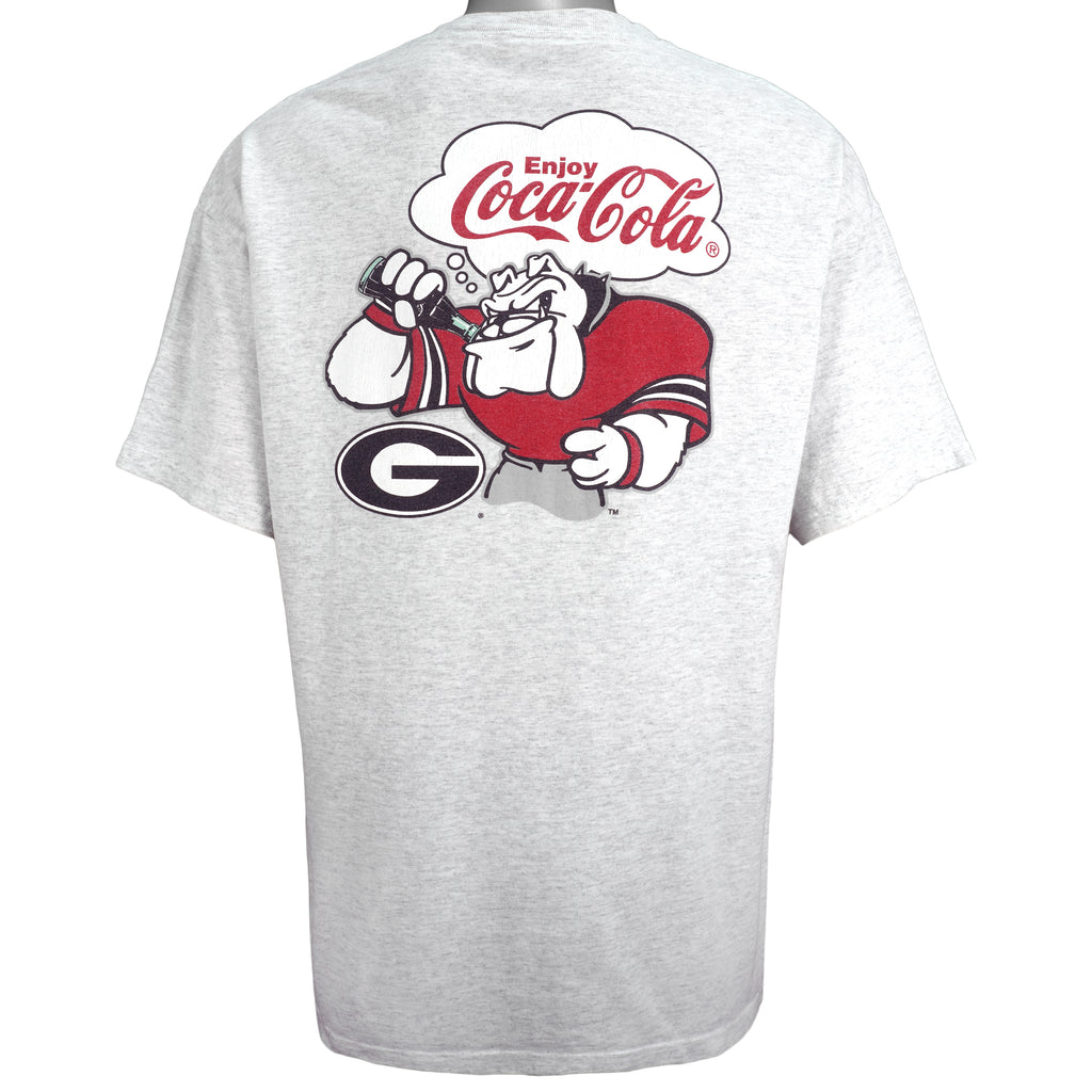 Vintage (Hanes) - Bulldogs Enjoy Coca-Cola Spell-Out T-Shirt 1990s X-Large Vintage Retro Football College