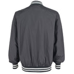 Champion - Black Button Up Baseball Jacket 1990s Large Vintage Retro