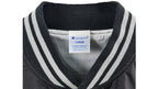 Champion - Black Button Up Baseball Jacket 1990s Large Vintage Retro