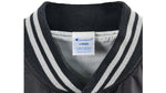 Champion - Black Button Up Baseball Jacket 1990s Large Vintage Retro