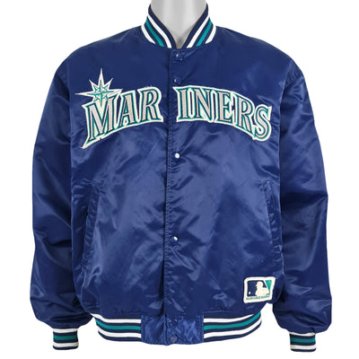 MLB (Felco) - Seattle Mariners Spell-Out Satin Jacket 1990s Large