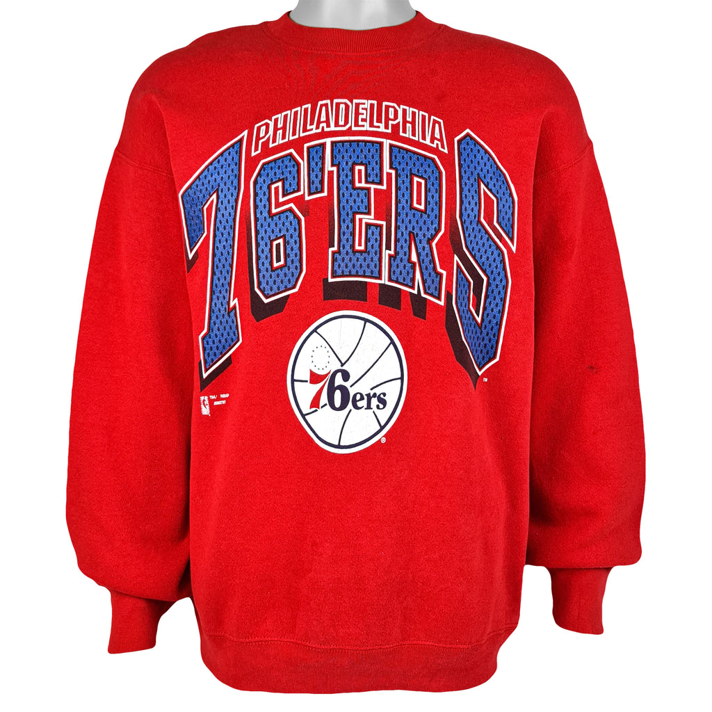 NBA - Philadelphia 76ers Crew Neck Sweatshirt 1990s Large Vintage Retro Basketball