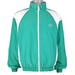 FILA - Green & White Harrington Jacket 1990s Medium
