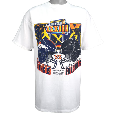NFL (Logo 7) - Super Bowl XXXIII, Falcons VS Broncos Deadstock T-Shirt 1999 X-Large