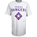 MLB (Nutmeg) - Texas Rangers Spell-Out  T-Shirt 1995 Medium Vintage Retro Baseball